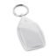 93062_110 Rectangular shaped clear PS keyring. 35 x 58 x 6 mm (93062)