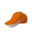 6 Heavy Brush Cotton Cap Orange & White (6079)