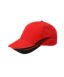 8 Heavy Brush Cotton Cap Red & Black (6075)
