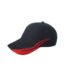9 Heavy Brush Cotton Cap Black & Red (6080)